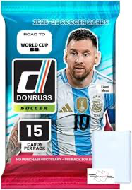 חבילת אספנות של קלפי כדורגל מסוג 2025-26 Panini Donruss Road to FIFA World Cup Soccer Blaster