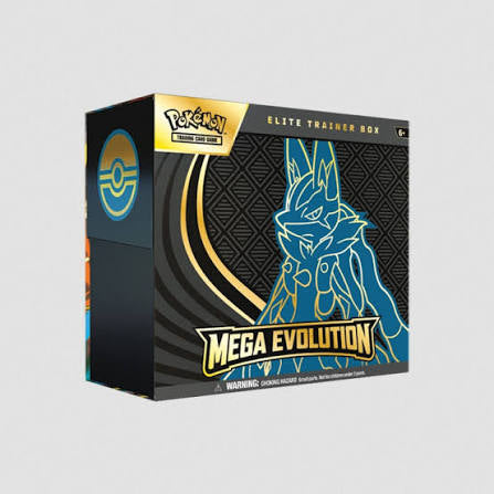 עלית (Elite Trainer Box) של משחק קלפי הפוקימון (Pokémon TCG) במהדורת "מגה אבולוציה" (Mega Evolution).  לוקריו