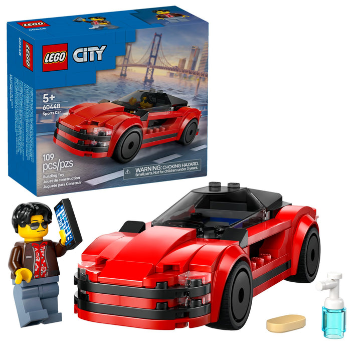 LEGO city red sports car #60448 לגו מכונית אדומה מהירה