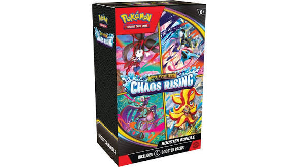 מארז של 6 חבילות קלפי פוקימון בוסטר | Mega Evolution – Chaos Rising Booster Bundle