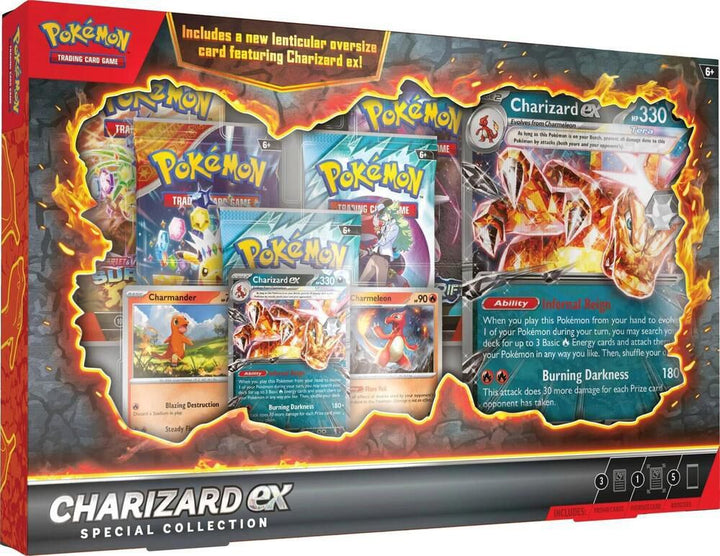 Pokémon tcg charizard ex special collection מארז מיוחד עם קלף lenticular ענק של צאריזארד